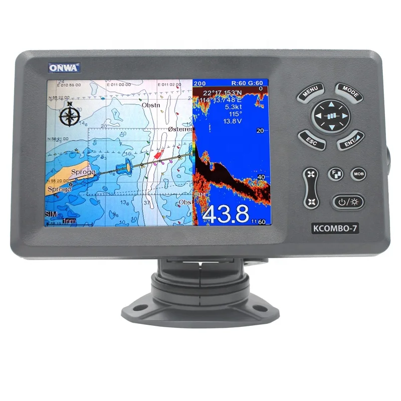 ONWA KCombo-7A 7-дюймовый морской GPS-навигатор с встроенным транспондером класса B + AIS