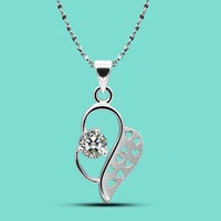 noble jewelry 925 sterling silver necklace for women cz zircon inlay pendant necklace 16 20 inch anniversary gift
