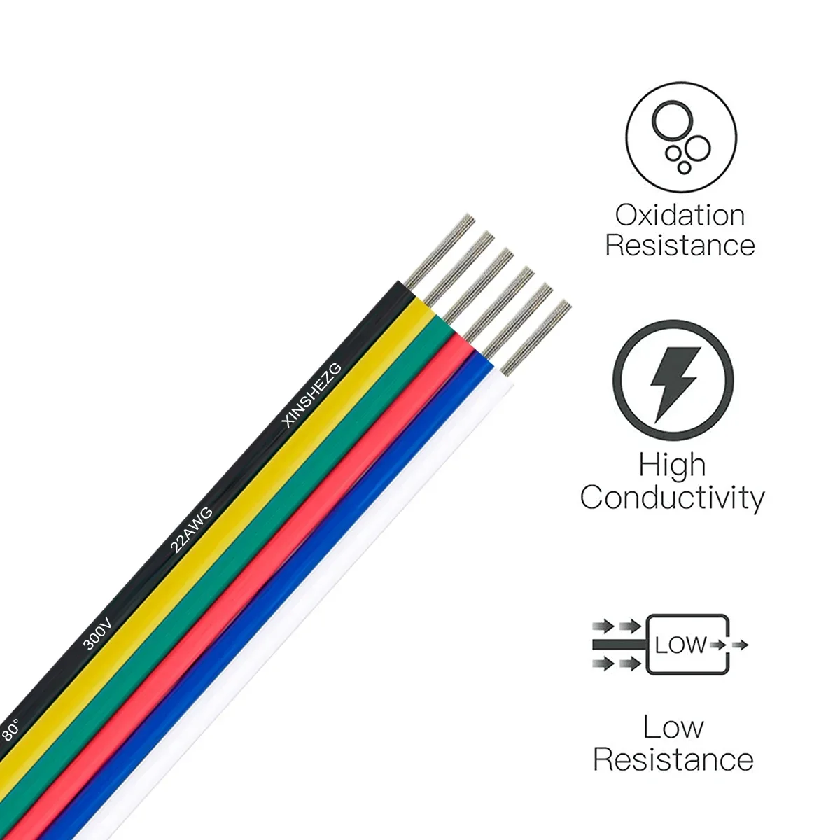 

2-контактные электрические кабели, светодиодные провода, 22/20/18AWG, 3/4/5/6-контактный гибкий электрический удлинитель для 5050 WS2812B RGB RGBWW, полоса света