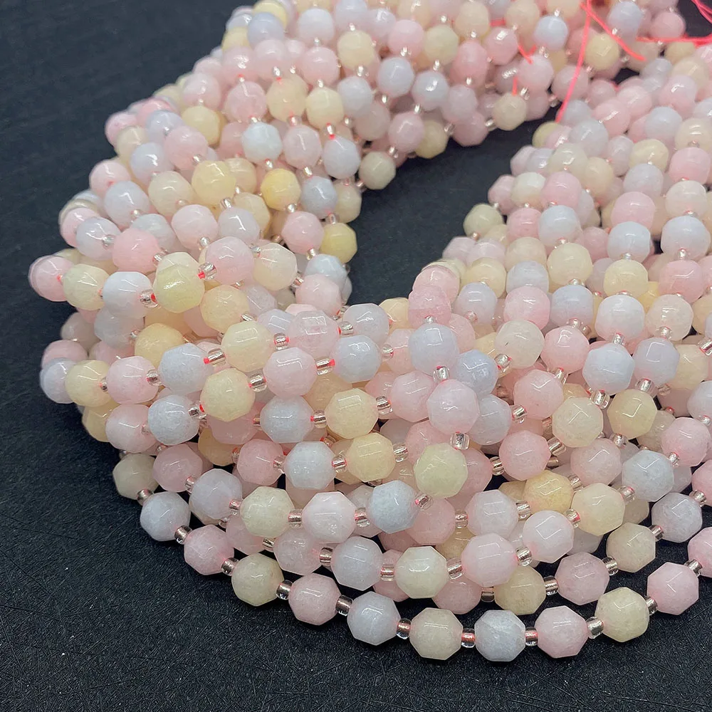 

Wholesale Faceted Pink Morganite Round Loose Spacer Beads for Jewelry Making Earrings 6/8/10mm DIY Bracelet Necklace Accessories