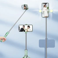 m01s mobile phone bluetooth selfie telescopic double fill light handheld multi function live broadcast bracket tripod