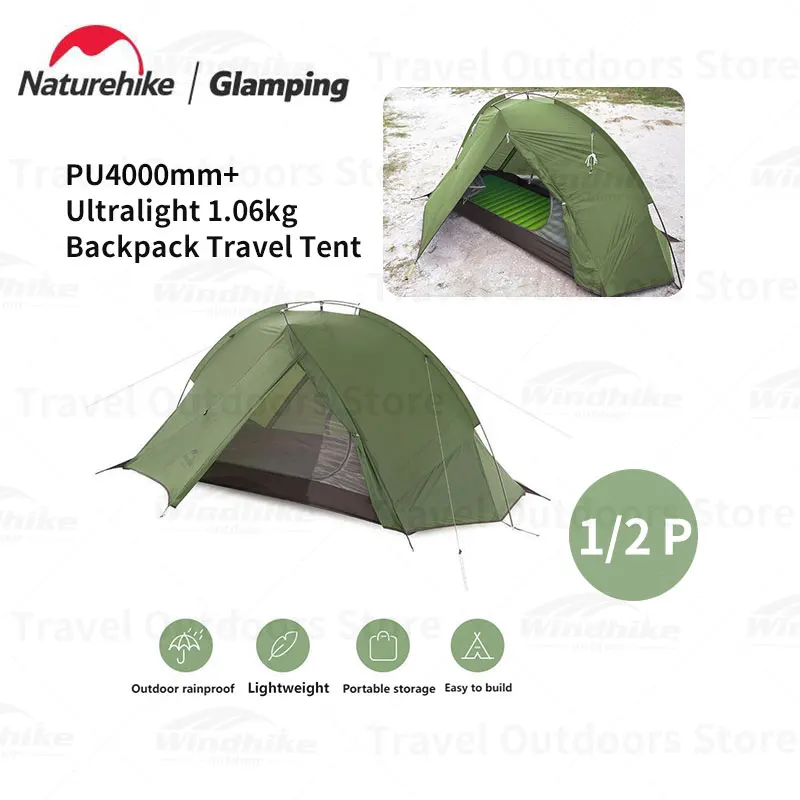 

Naturehike TAGA 20D наружная Одиночная/двойная походная палатка pu4000мм + водонепроницаемая палатка для кемпинга Ультралегкая 1,06 кг рюкзак туристиче...