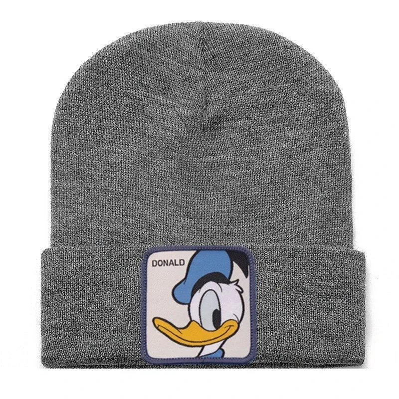Осень-зима аниме мультфильм Дисней Дональд Дак теплая вязаная шапка для женщин и