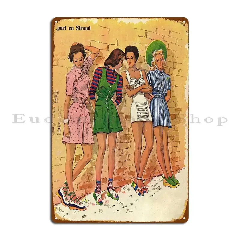 Спорт и пляж Спортивные девушки Металлическая табличка Плакат Гостиная Гараж