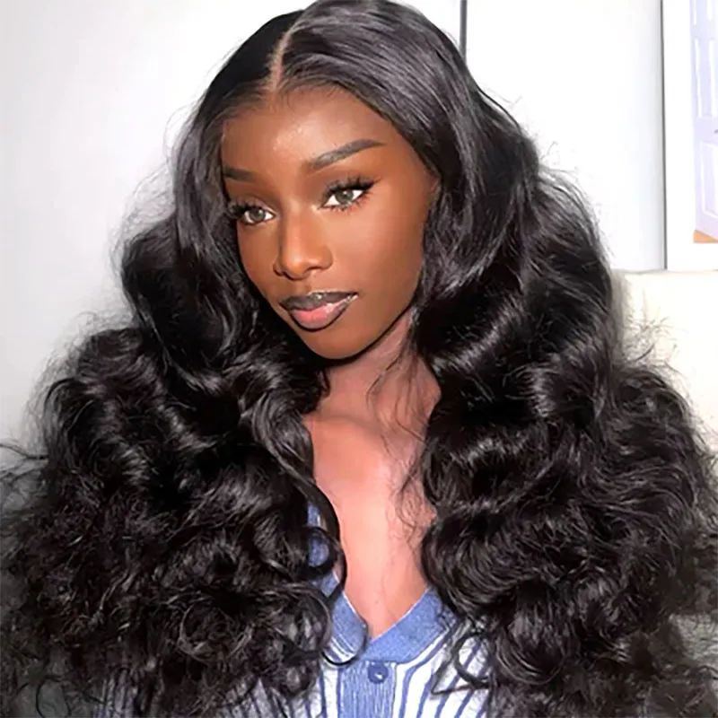 Бразильский Бесклеевой Парик С Объемной Волной Океана 4x4