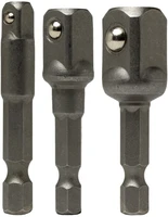 socket bit hex shank adapter drill nut driver power extension bar 3pc set 14 38 12 diy for automotive home repair tool