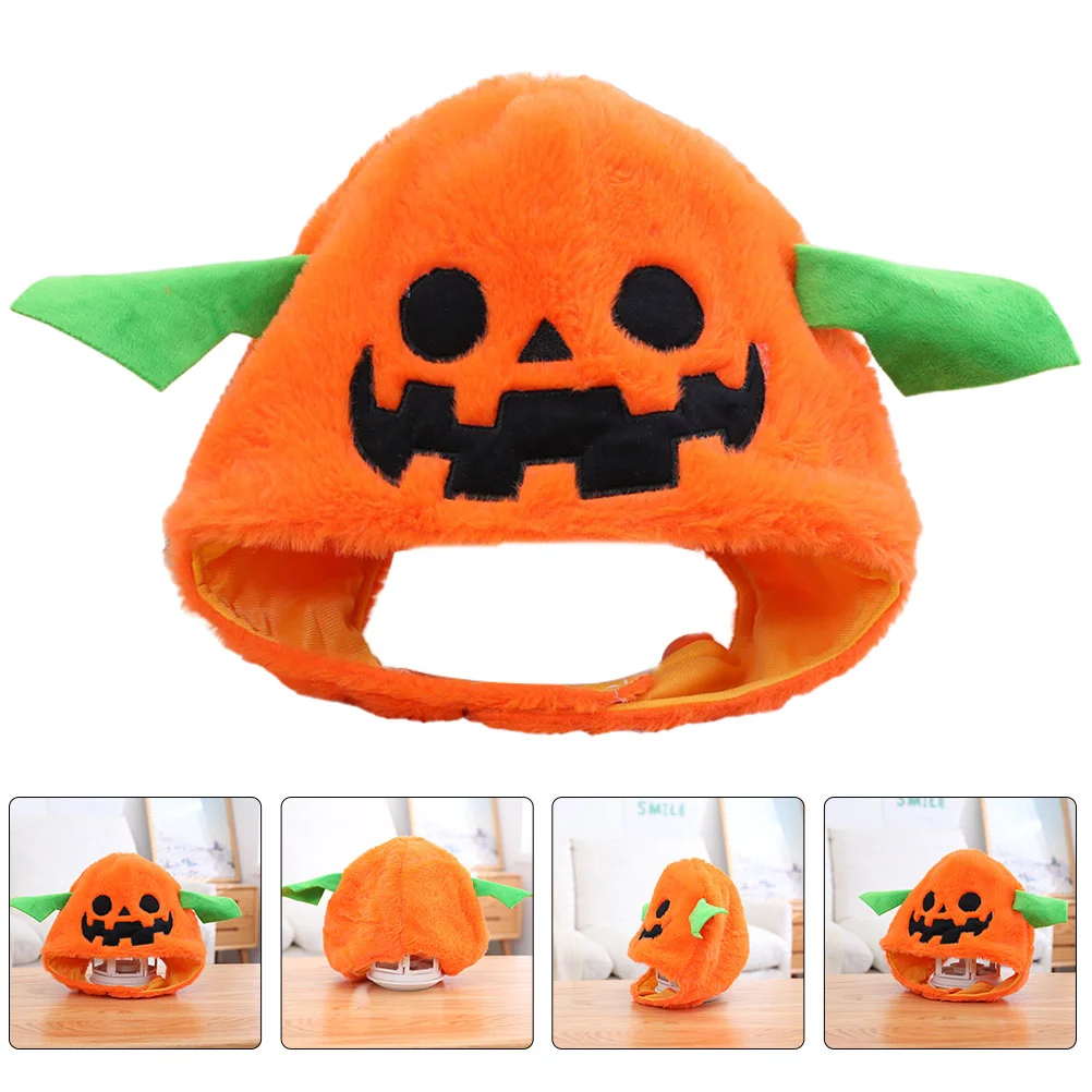 

Pumpkin Style Plush Hat Funny Pumpkin Shape Headwear Halloween Novelty Hat