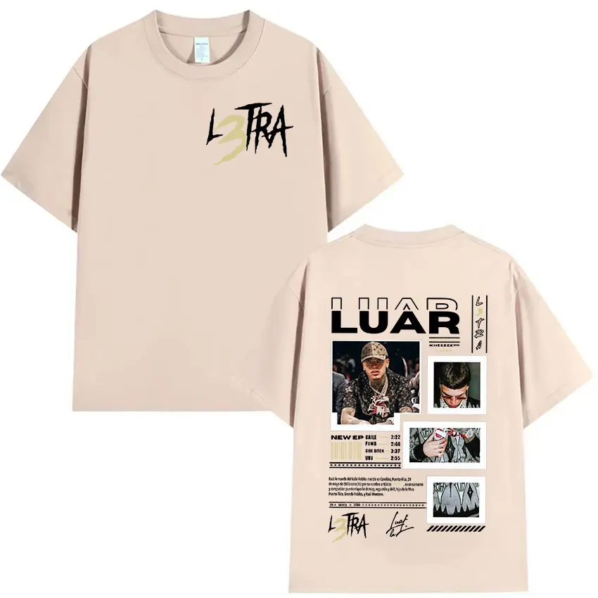 Рэпер Luar La L L3tra Tour 2025 Футболка с графическим рисунком Мужская модная хлопковая