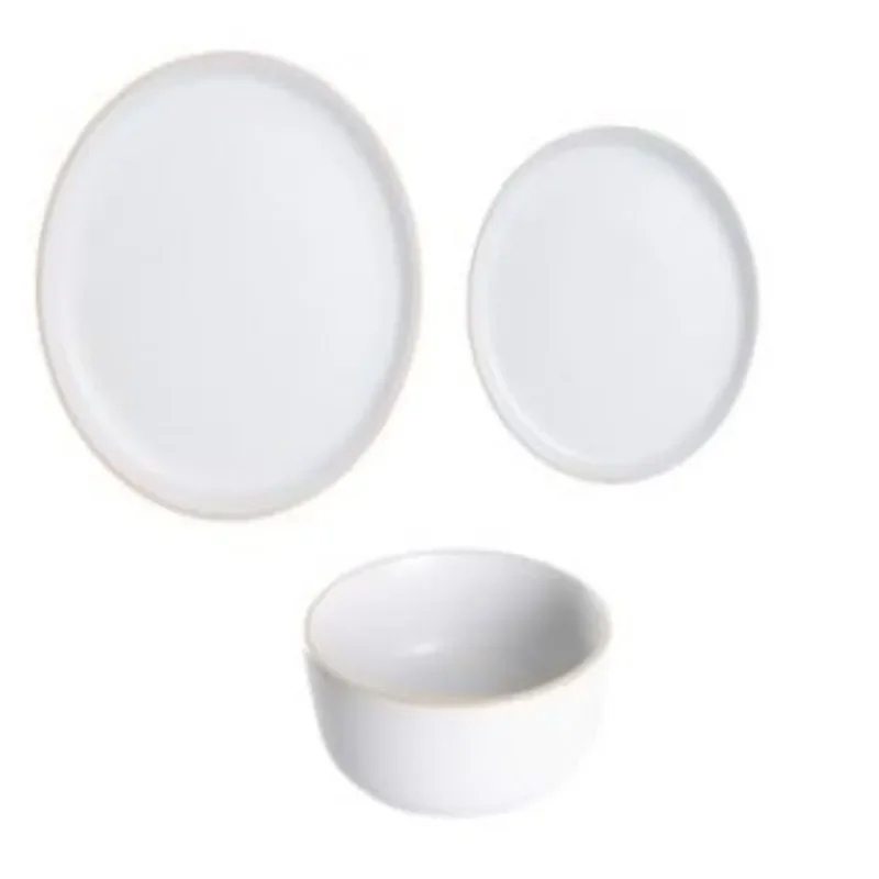 

Special occasions Durable 12-Piece White Stoneware Dinnerware Set with Colorful Matte Finish, Stylish and Perfect for Everyday