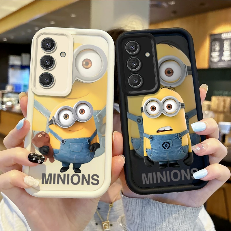 Lovely Cartoon M-Minions Phone Soft Case for Samsung Galaxy S25 S24 S23 S21 Ultra Plus S20 TPU Silicone Shockproof Cover