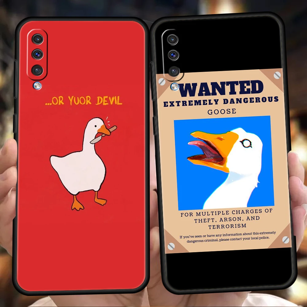 

Cartoon Goose Game Phone Case for Samsung Galaxy A12 A22 A10 A20 A30 A40 A42 A50 A52 M12 M22 M31 M33 Shockproof Soft Shell Coque