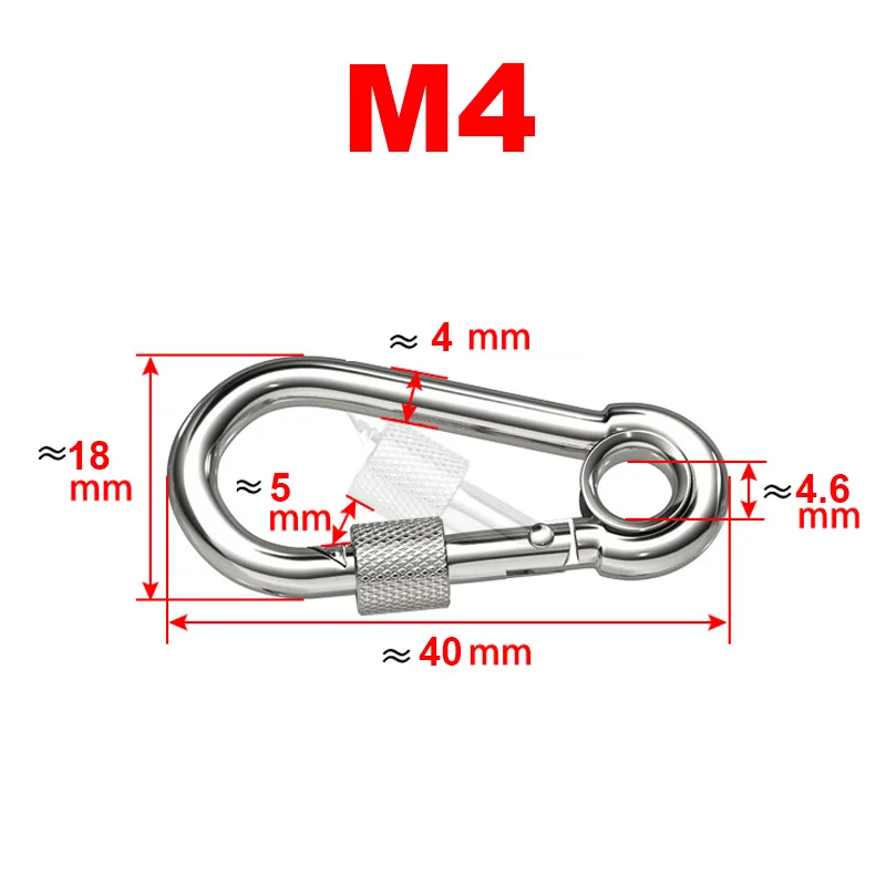 

Пружинные карабины из нержавеющей стали M4-M14