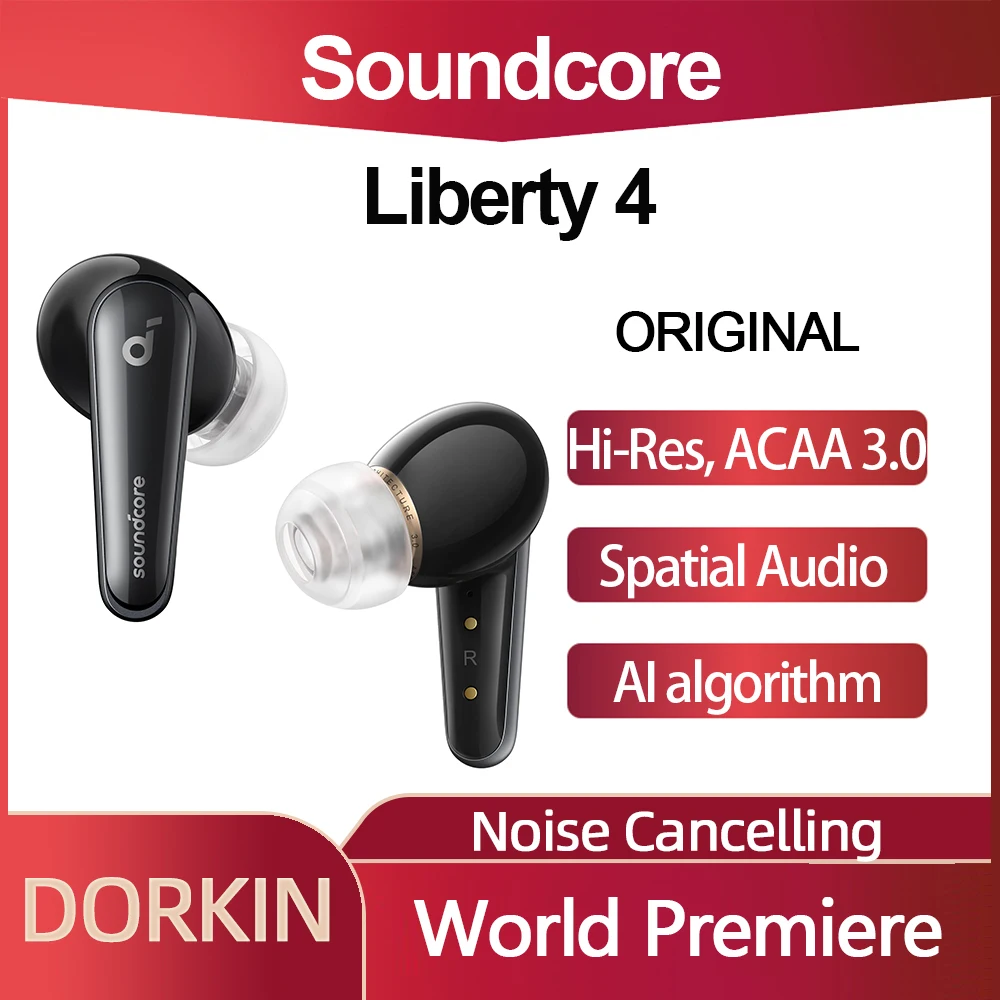 

[AliExpress's Choice]Original Soundcore Liberty 4 TWS Noise Cancelling Earphones Ture Wireless Earbuds Heart Rate Sensor ACAA3.0