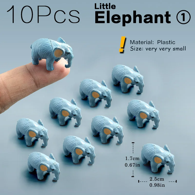 

Набор из 10 фигурок слонят бонсай из пластика