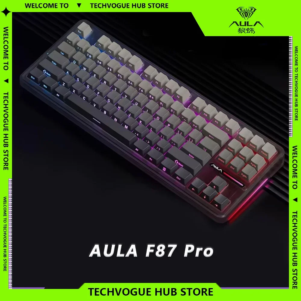 AULA F87 Pro Беспроводная механическая клавиатура 2 4G проводная 3-режимная RGB-подсветка
