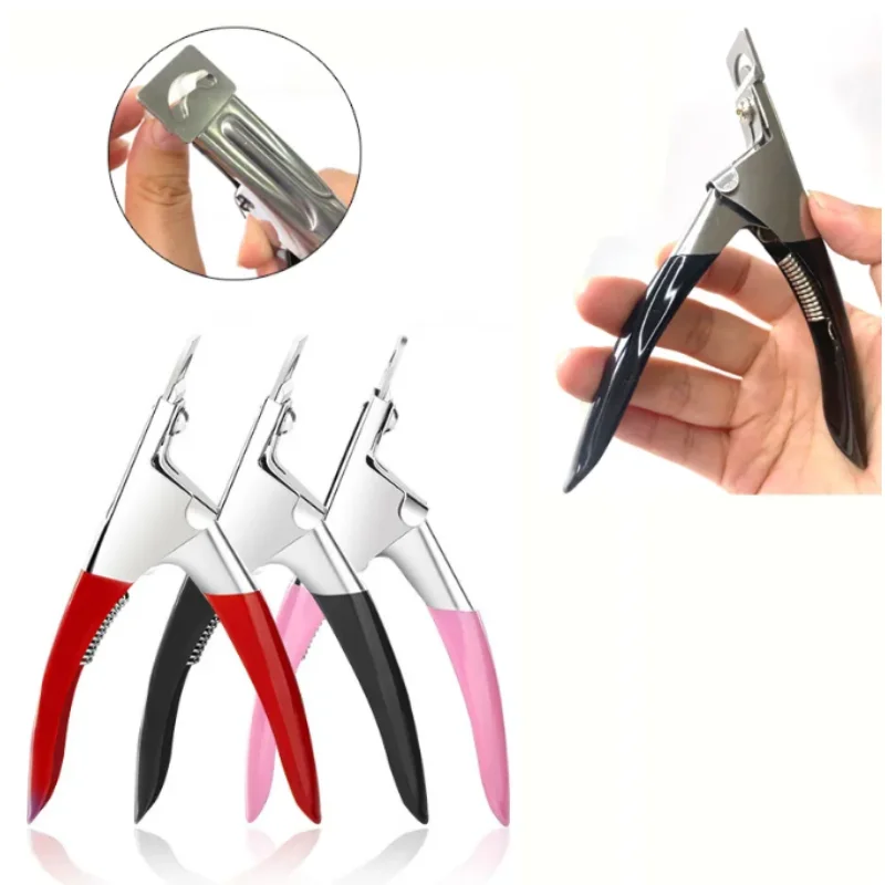 

U-Shaped Nail Cuticle Nipper Scissors Stainless Steel Rainbow Tweezer Clipper Dead Skin Remover Scissor Plier Pusher Tool