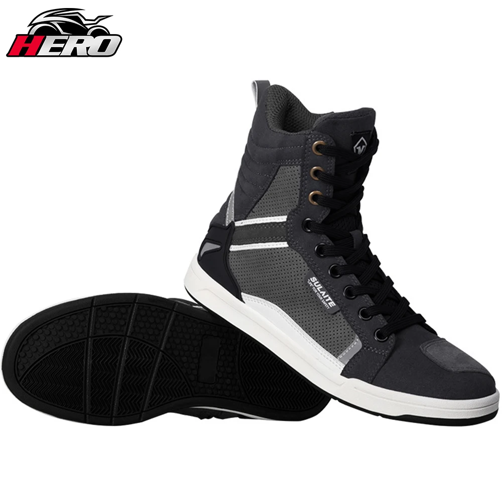 Enlarge Motorcycle Boots Men Four Seasons Off road Boots Women Casual Breathable Shoes Locomotive Sneakers Road Racing Casual Shoes