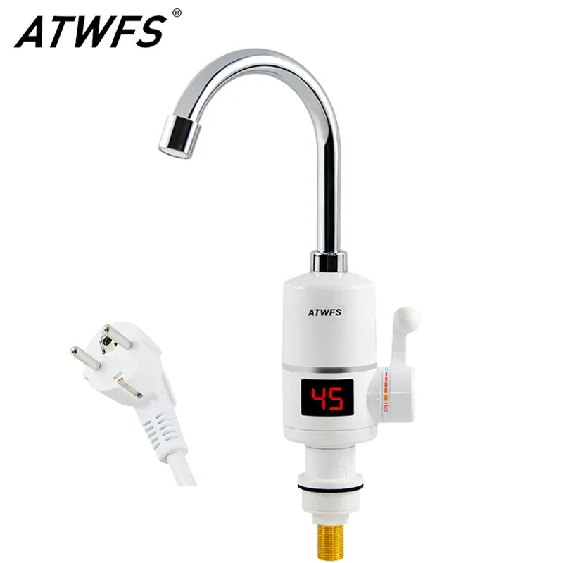 Hot Water Heater Tap Fast Instantaneous Thermostat for Water Heater 3000w Electrical Faucet Temperature Display