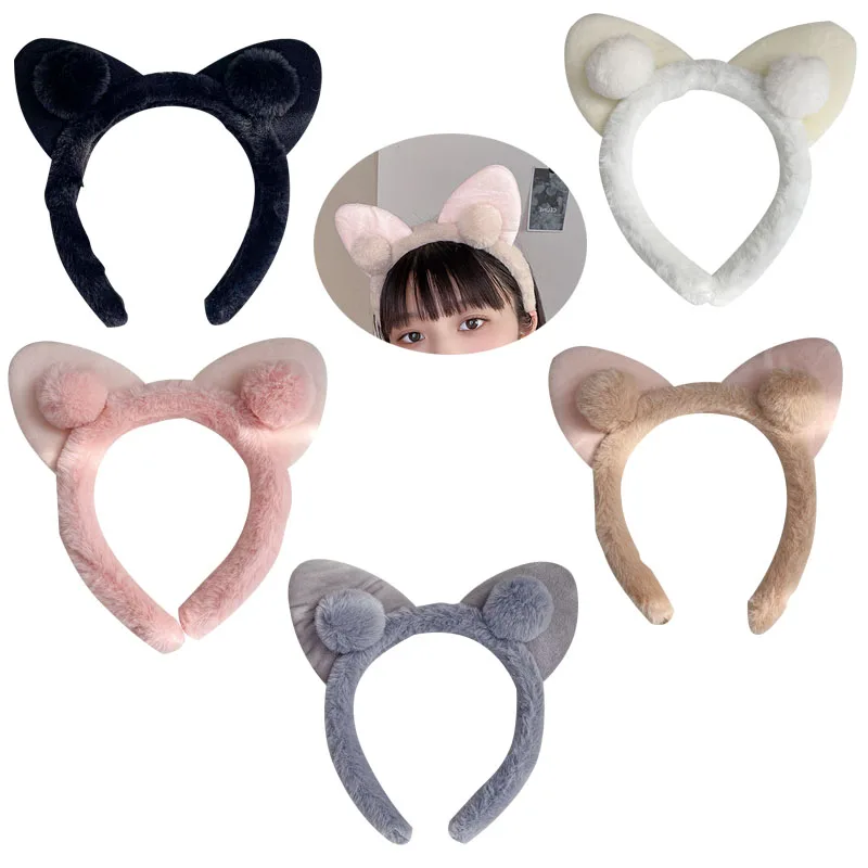 

Ободок для волос плюшевый Женский, однотонный обруч с широким ободом для мытья лица, милый вечерний аксессуар для волос