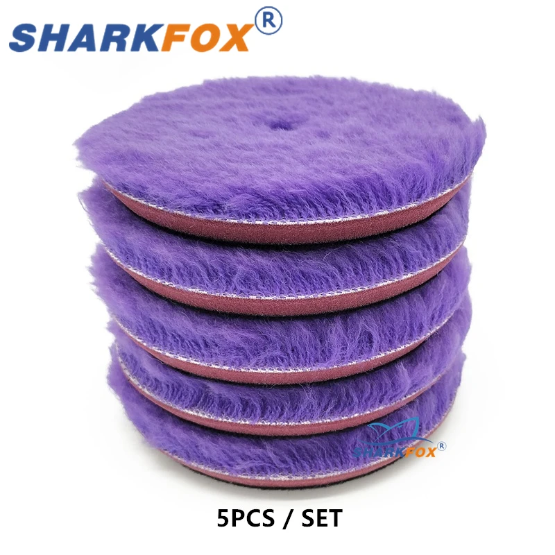 

Sharkfox 5 шт./лот 5 "(125 мм)/6" 150 мм) полировальная подушечка фиолетовая шерсть высокой плотности полировальная пена для полировки автомобиля для полировщика RO/DA