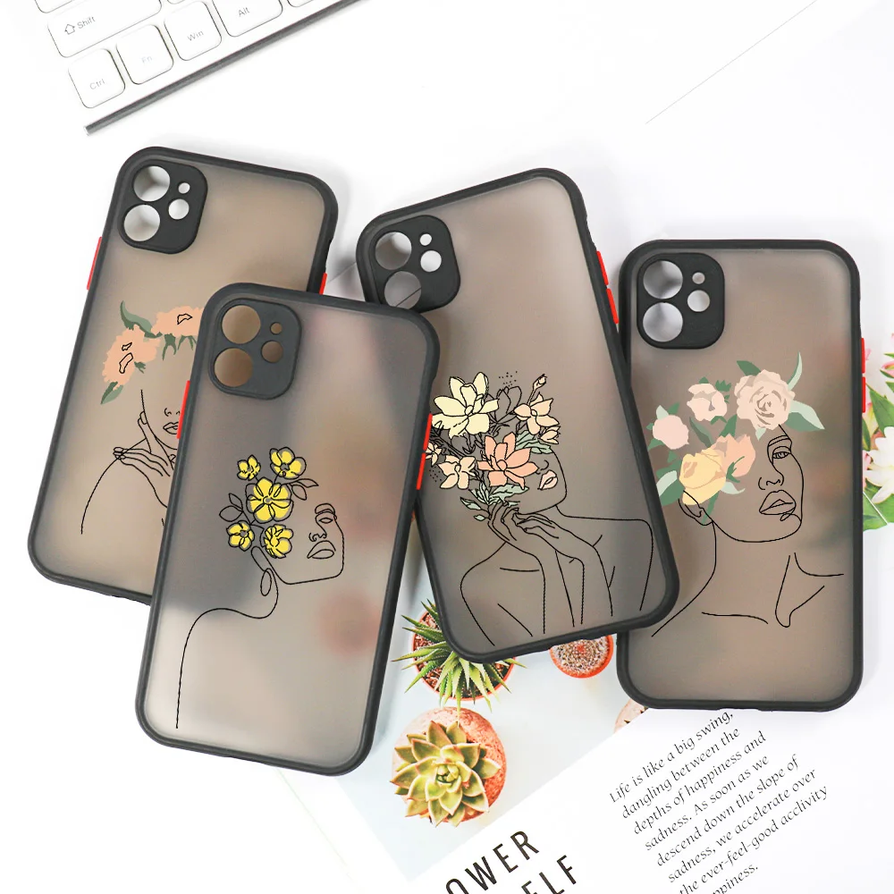

Case For iPhone 11 Pro Cases Shockproof Funda iPhone 13 Pro Max 12 Mini XS XR X 8 7 6S Plus 6 SE 2020 Cover Matte Abstract Coque