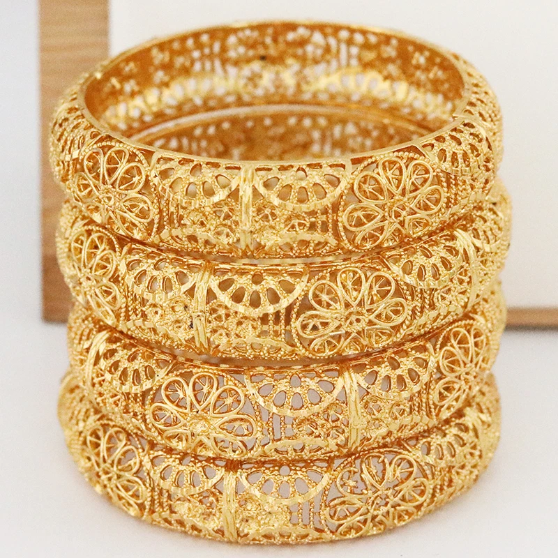 

African Gold Ladies Bracelets India Middle East Nigeria Wedding Luxury Gold Jewelry Brazil Bracelets