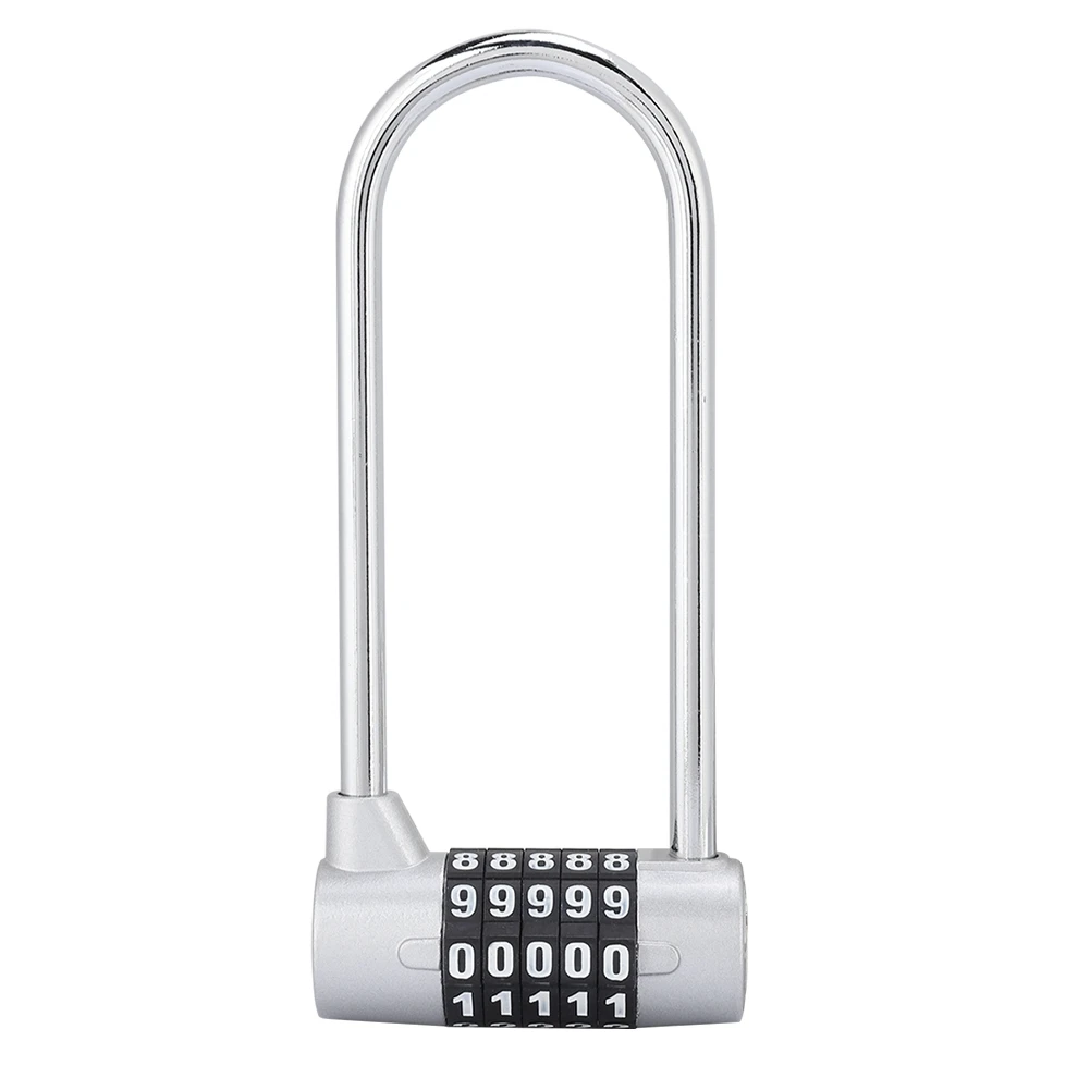 

Zinc Alloy U-shape Combination Digit Password Code Lock Extra Long Cabinet Door Padlock U