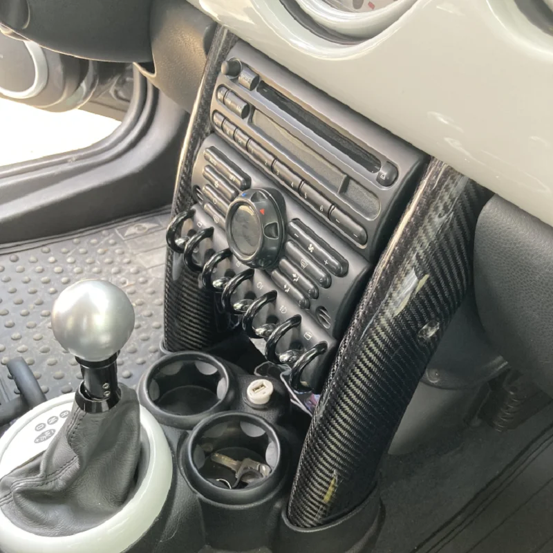 Отделка центральной консоли из углеродного волокна для Mini R53 глянцевая черная