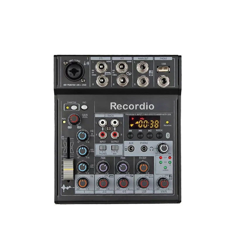 Компактный 4-полосный миксер, устройство для записи в реальном времени, USB, Bluetooth
