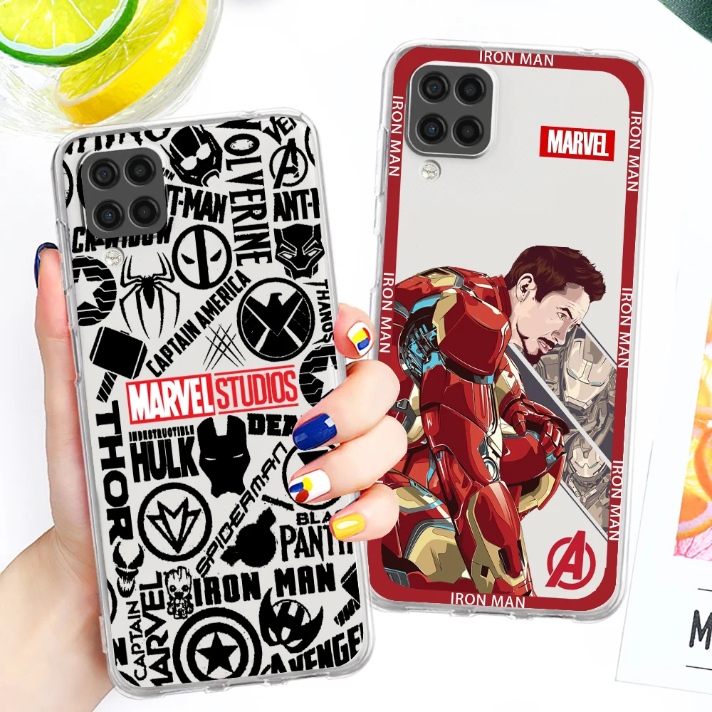 

Marvel Iron Man Avengers Art Transparent Phone Case For Samsung A73 A72 A71 A53 A52 A51 A42 A34 A33 A32 A21 A13 A04 A03 5G