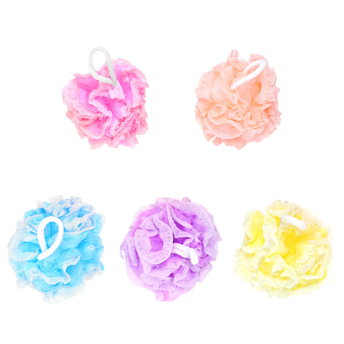 

1 Set/5pcs Adorable Lace Design Shower Brushes Bathing Useful Body Scrubbers (Yellow, Blue, Purple, Orange,)
