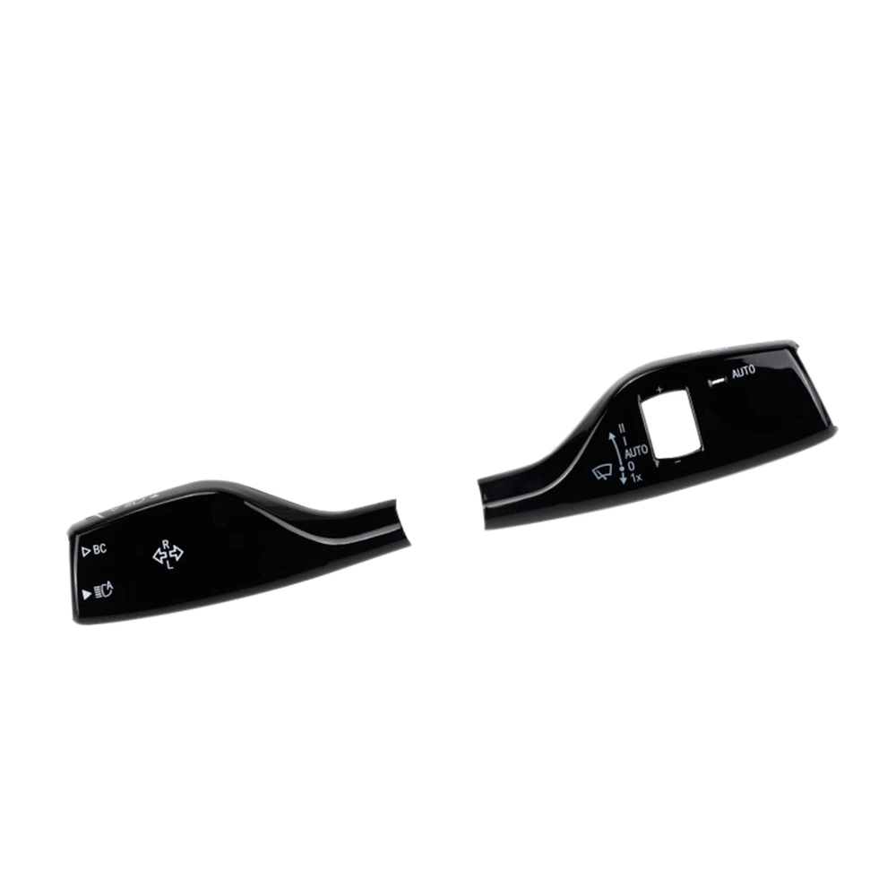

Car Glossy Black Turn Signal Windshield Wiper Lever Switch Cover Decor Sticker Trim for-BMW 3 5 7 Series G20 G30 G11 G12