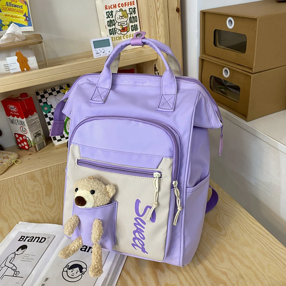 

Модный холщовый рюкзак на молнии для женщин, повседневная вместительная школьная сумка на плечо для девочек-подростков, дорожные сумки для ...