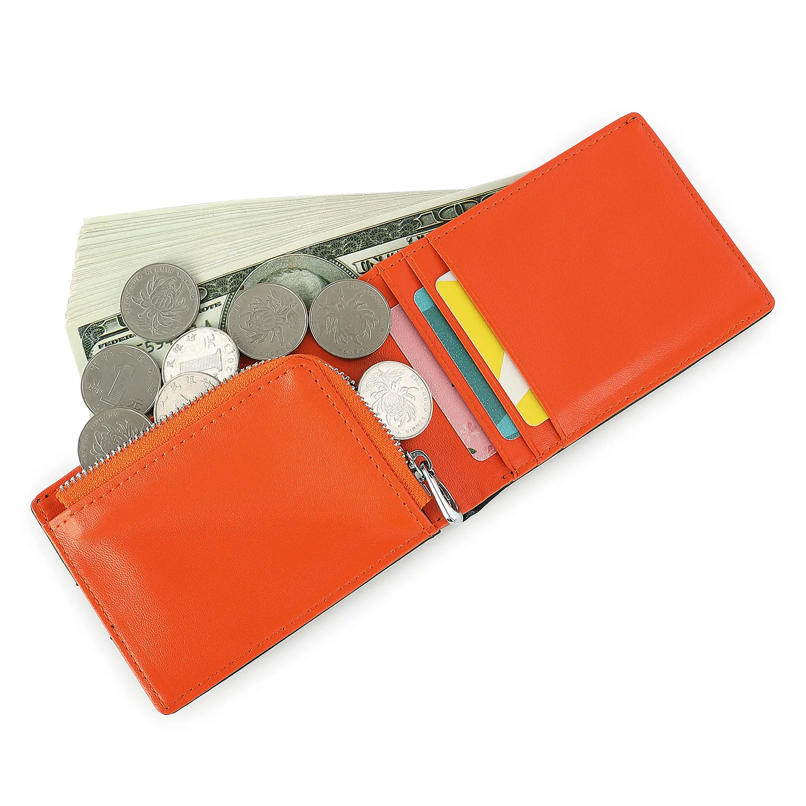 

Мужской короткий кошелек из натуральной коровьей кожи, с RFID-защитой