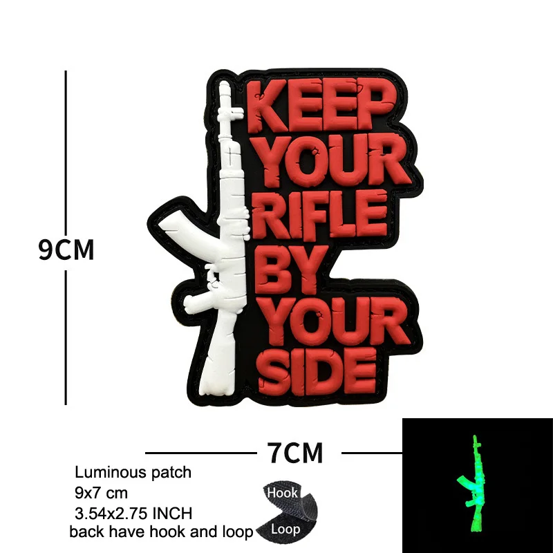 3dpvc светящийся Glock мишень значок вышивка женский Тактический волшебный уличный