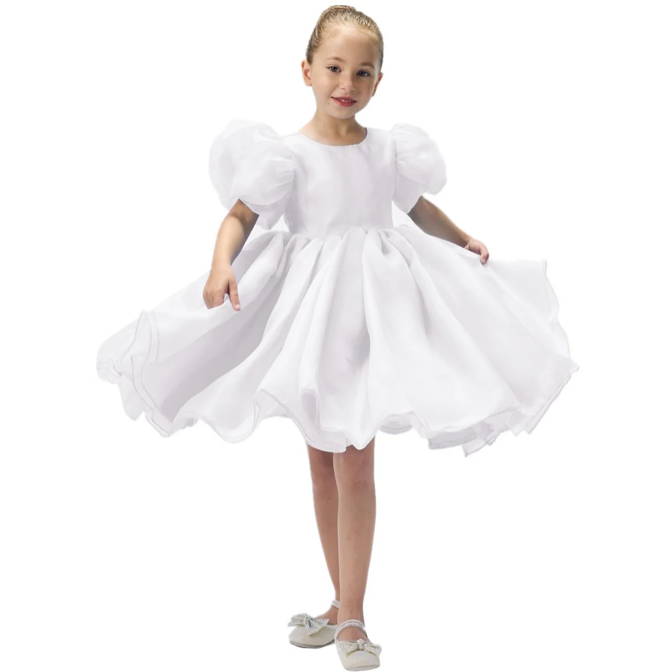 Женская Тюлевая юбка-пачка из органзы с пышными рукавами Twirly Babydoll расклешенное