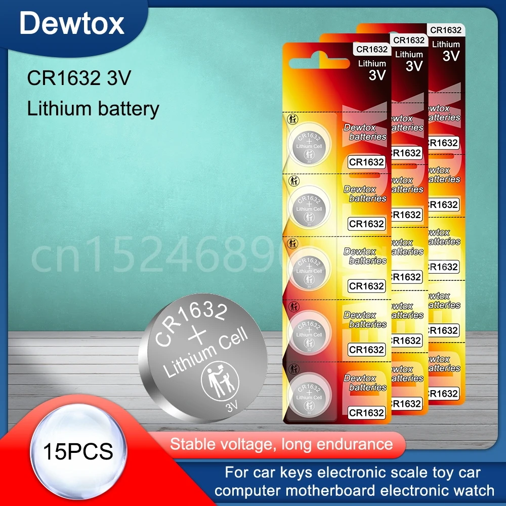 15 шт. 3 в 125 мАч CR1632 LM1632 DL1632 BR1632 ECR1632 литиевая ячейка Кнопка калькулятор игрушка медицинская для часов Ключ Электроника