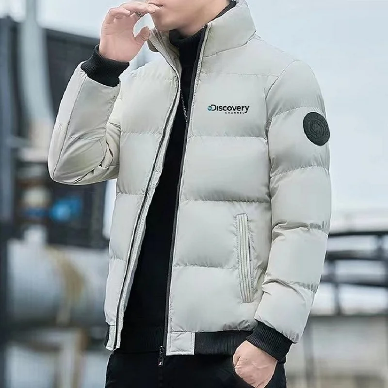 

Winter Discovery Men's Warm Jacket Casual Bomber Jacket Scarf Collar Slim Fit Fashion Jacket High Quality Coat Thick Parkas