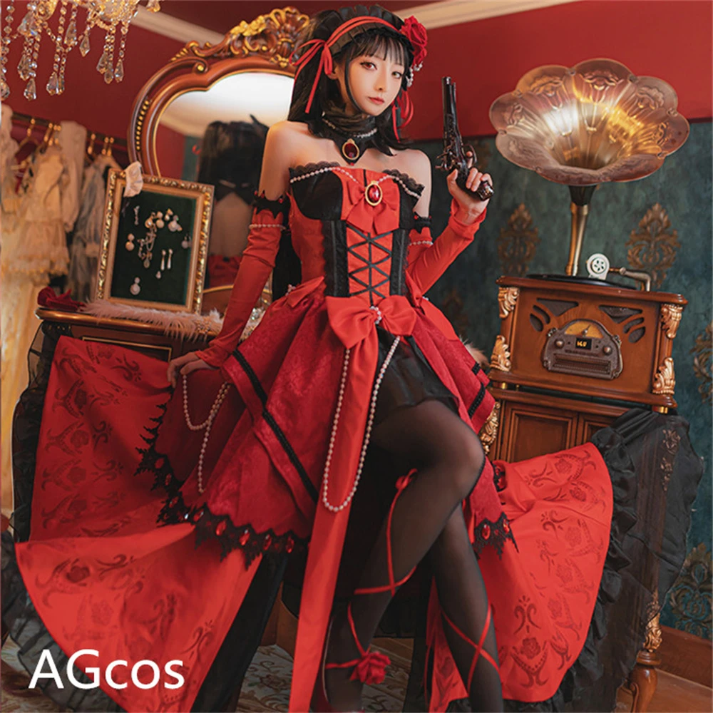 

Платье AGCOS с рубиновым принтом токисаки Куруми