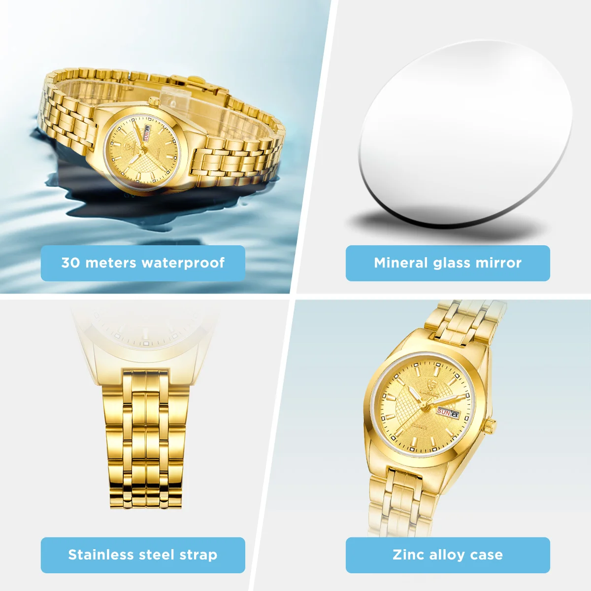 LIEBIG элегантные часы из нержавеющей стали модные с датой роскошные