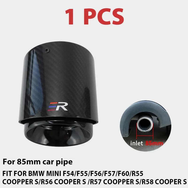 

1 шт., усовершенствованная труба из углеродного волокна для глушителя, модификация, подходит для Mini Cooper F56, выхлопной наконечник R55, R56, R57, R58, R59, R60, R61, F54, F55, F57F60