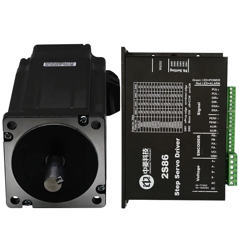 

DC AC 36V 48V Nema 34 86mm 12N.m 7A hybrid closed loop stepper servo motor and driver kit for laser machine