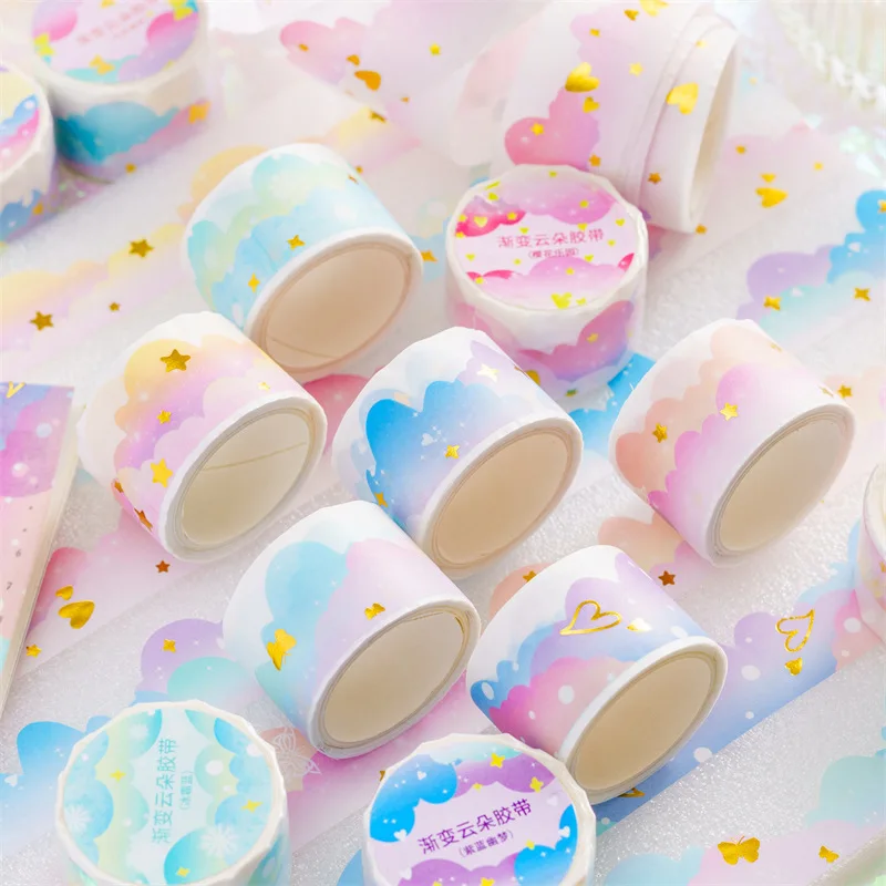 

Dream Gradient Clouds Decorative Adhesive Tape Cute Star Masking Washi Tape Scrapbooking Sticker Label Stationery