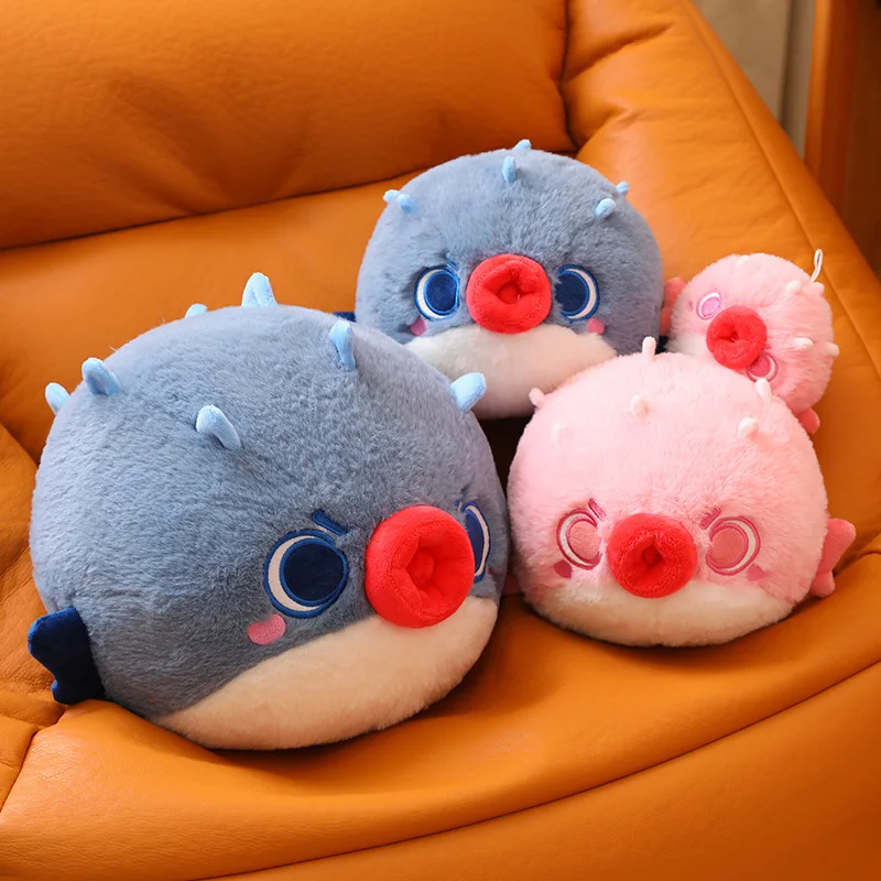 

Fluffy Cartoon Puffer Fish Plush Toy Kawaii Simulation Globefish Plushies Lifelike Marine Balloonfish Stuffed Animal Pillow