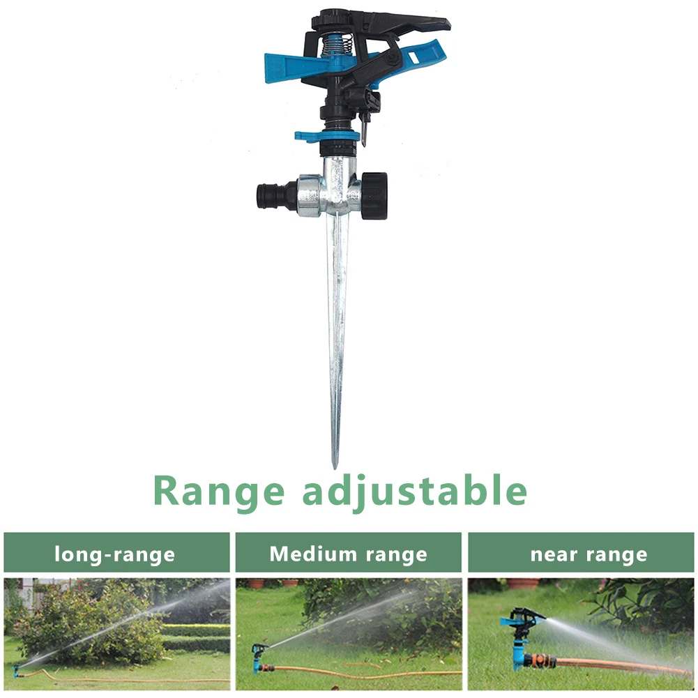 

Оросительный спринклер для сада Farm охлаждение вниз 360 градусов Автоматически вращающаяся поливочная головка с Цинковым Сплавом, заземляющ...