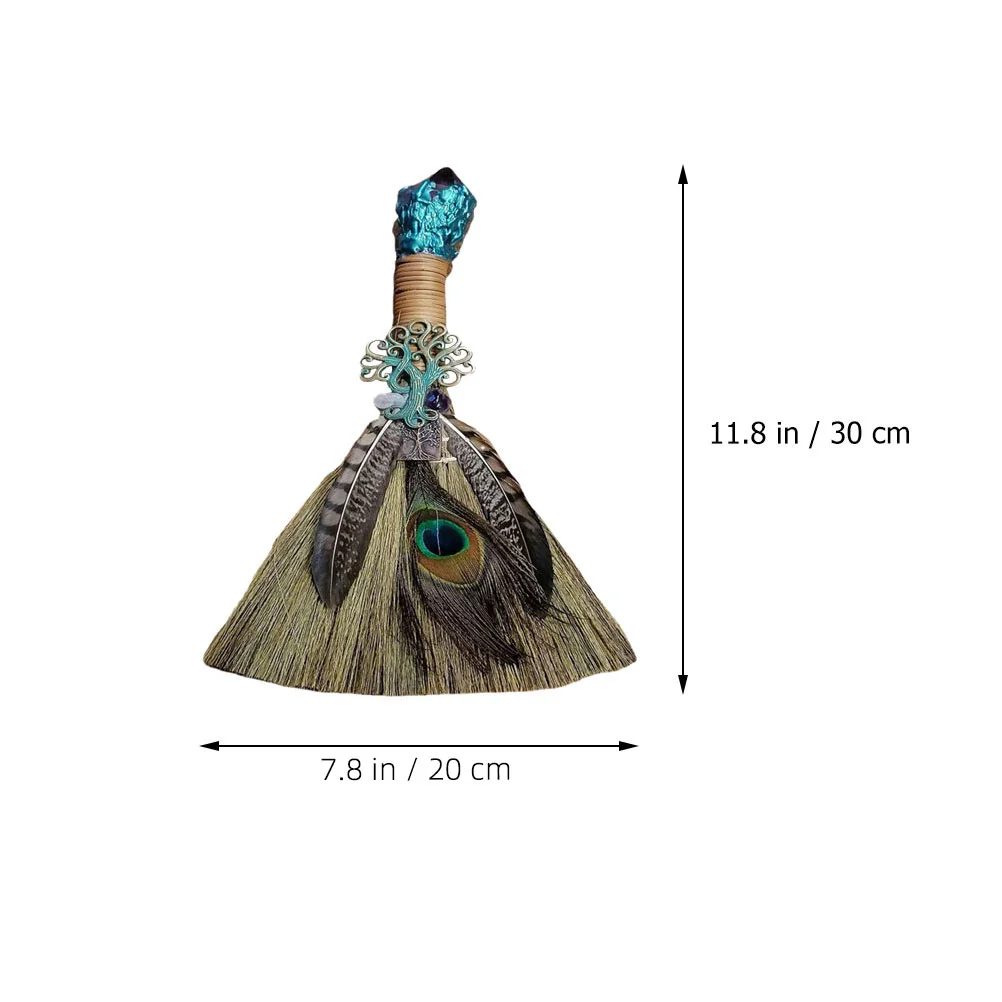 Украсьте мини-ведьбу метлу металлическую ручной работы мискатус хрустальную