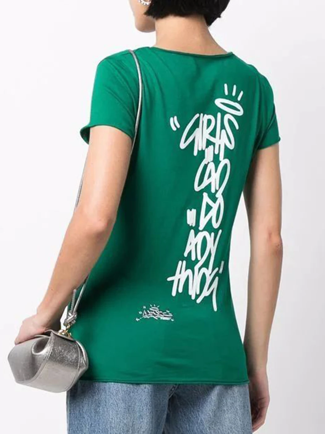 

Back Letter Graphic T-Shirts Woman 2022 Summer Short Sleeve V Neck Buttons Cotton Tee Shirts Femme Casual Vintage Tshirts Tops