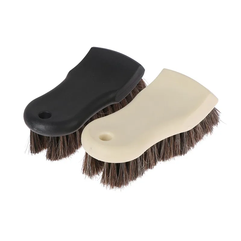 

1 Pc Soft Horse Hair Leather Brush Car Upholstery Cleaning Brush Tire Seat Crevice Brush For Car Cleaning Supplies Tools