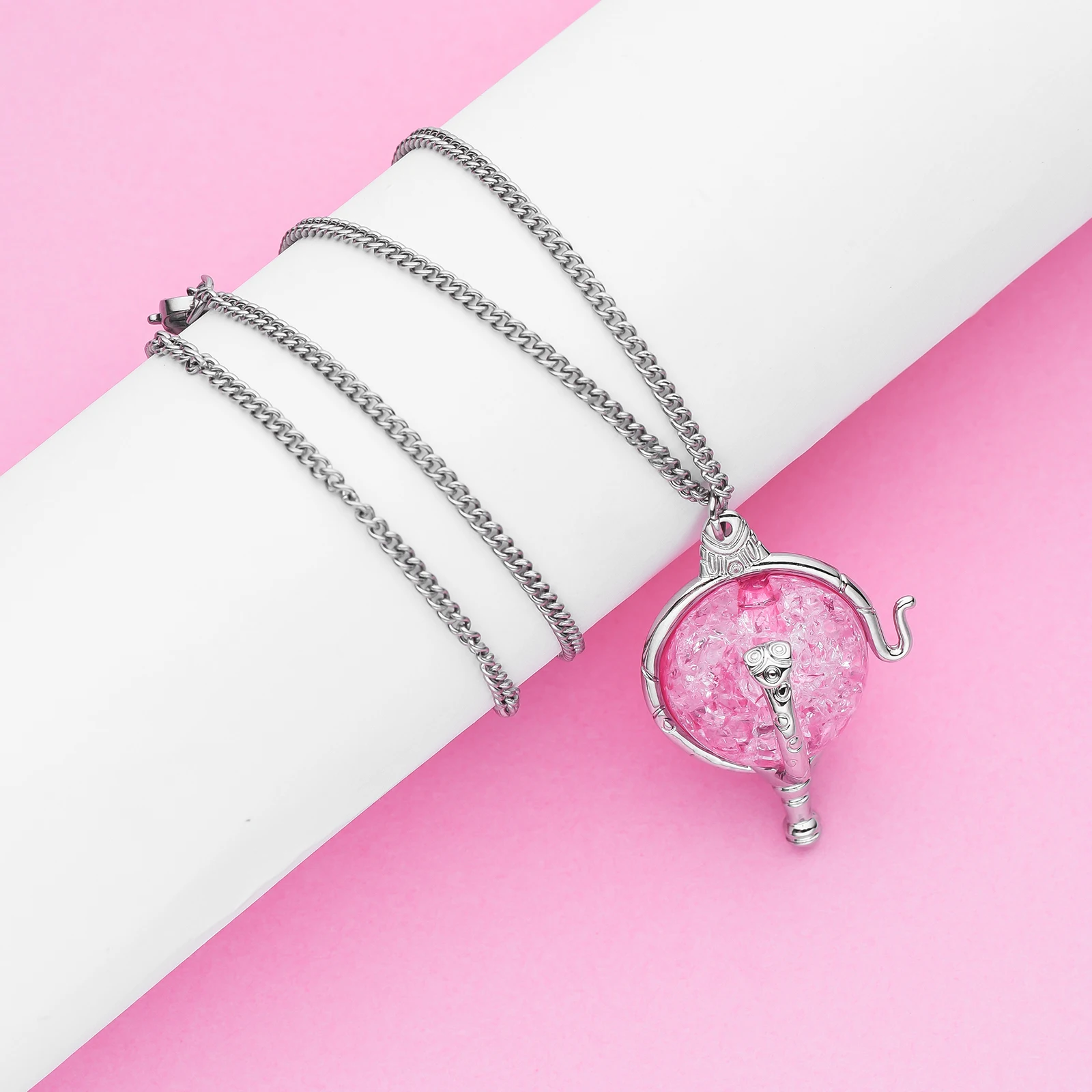 Heart of Kandrakar Pendant Classic Ruby Gemstone Jewelry Anime W.i.t.c.h. Will Cosplay Necklace for Girl Woman Birthday Gift