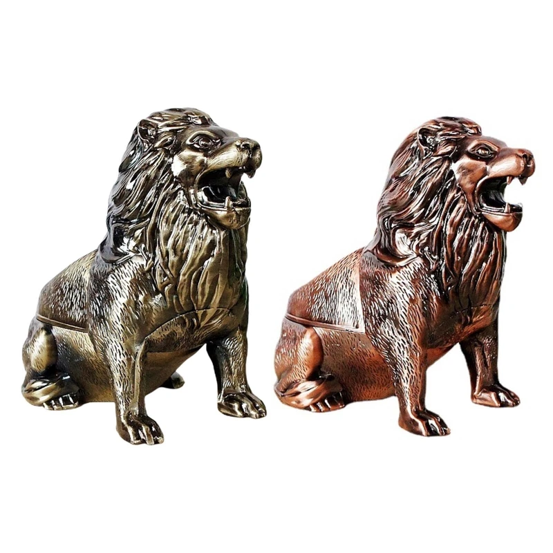

Luxury Lion Ashtray with Windproof Lid Smell Proof Cigarette Tray for Men TOP ones